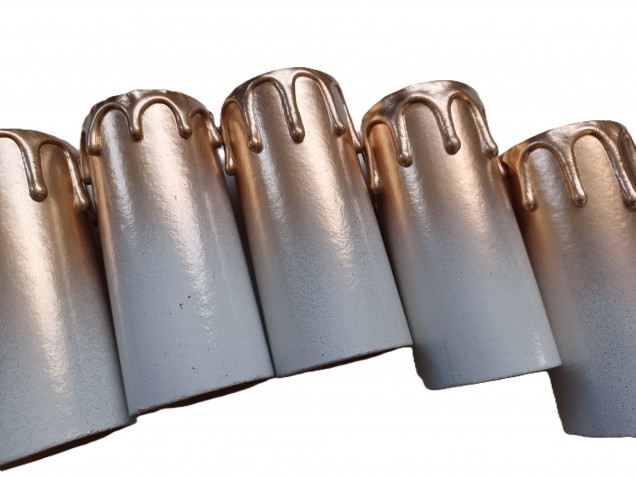 Chandelier Candle Tubes White and antique gold Drip Card 95mm x 40mm 