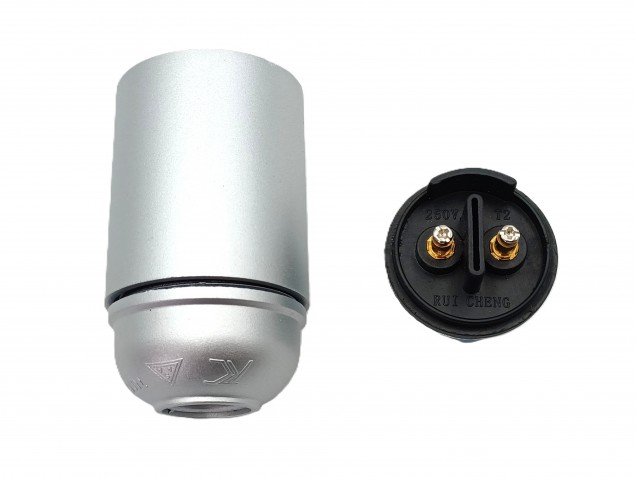 B22 Bakelite lamp holder in silver