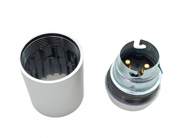 B22 Bakelite lamp holder in silver