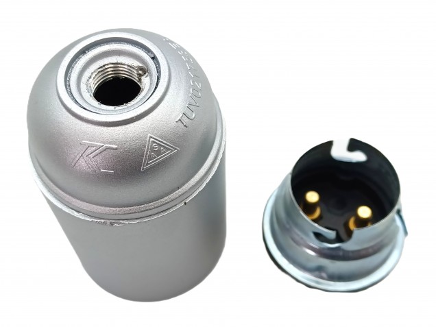 B22 Bakelite lamp holder in silver