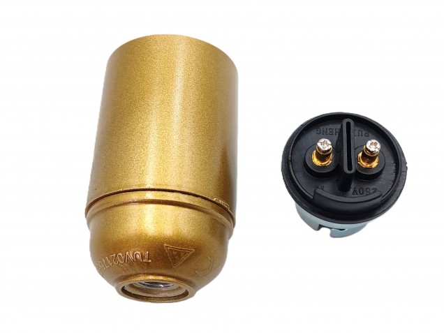 B22 Bakelite lamp holder in gold