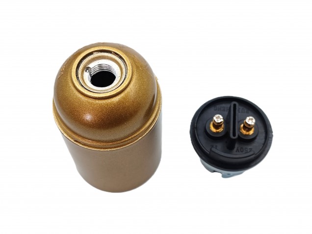 B22 Bakelite lamp holder in gold