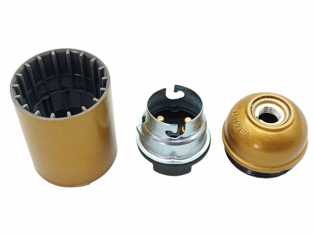 B22 Bakelite lamp holder in gold