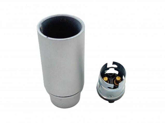 BAKELITE B15 SBC LAMP HOLDER PLAIN SKIRT SILVER