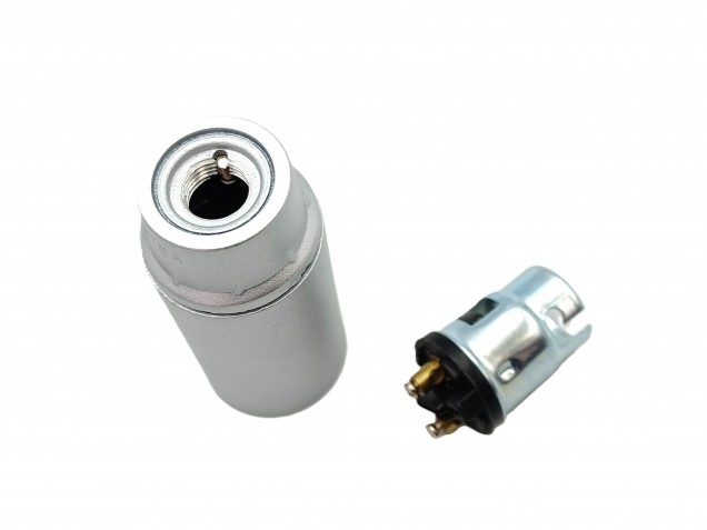 BAKELITE B15 SBC LAMP HOLDER PLAIN SKIRT SILVER