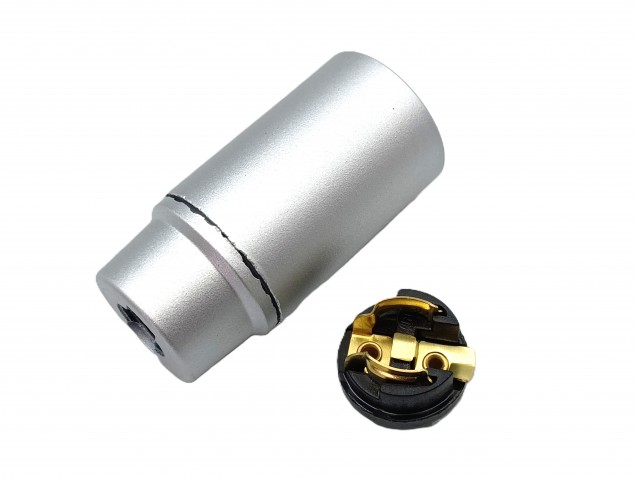 E14 Bakelite Lamp Holder 3 Part Plain Skirt silver