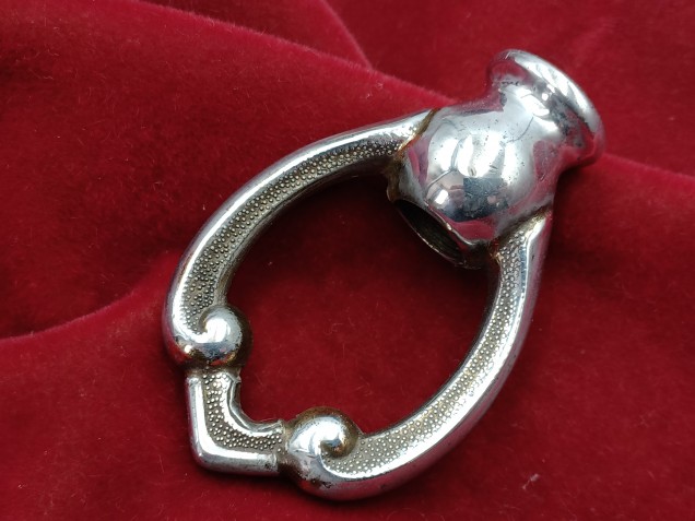 Antique chandelier hook, solid brass chrome half inch metric thread