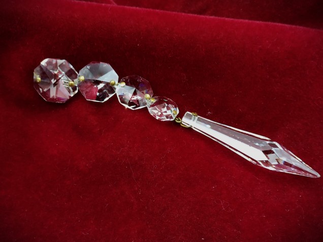 Crystal icicle drop with buttons high lead content crystal drop 