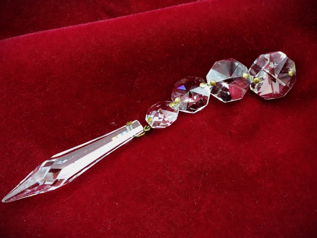 Crystal icicle drop with buttons high lead content crystal drop 