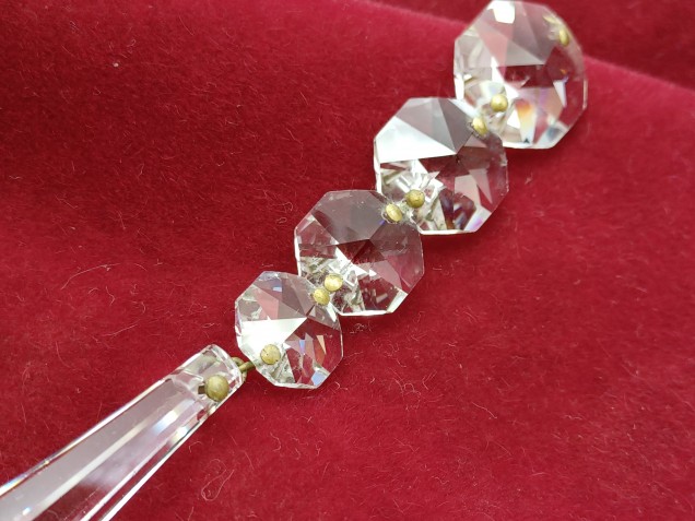 Crystal icicle drop with buttons high lead content crystal drop 