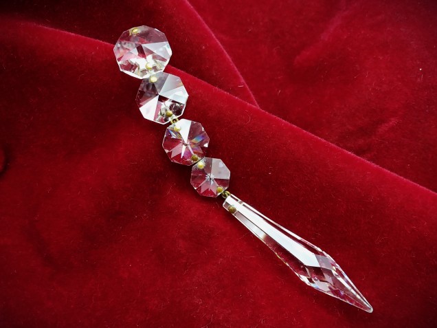 Crystal icicle drop with buttons high lead content crystal drop 