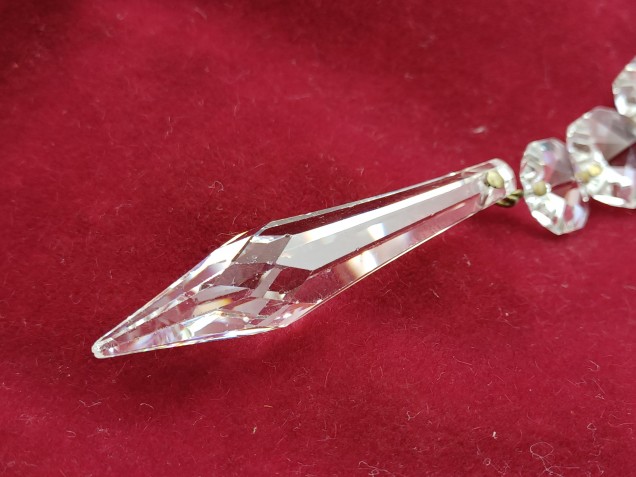 Crystal icicle drop with buttons high lead content crystal drop 