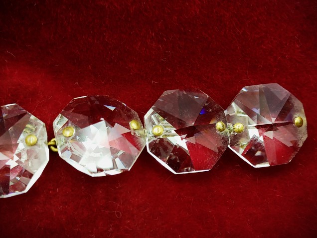 Crystal chandelier strand of buttons high lead content crystal