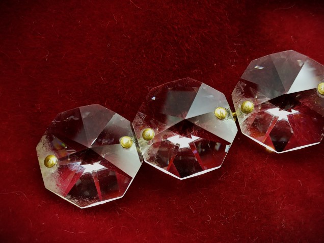 Crystal chandelier strand of buttons high lead content crystal