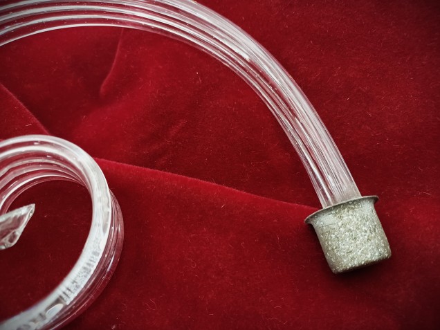 Venetian clear Murano glass chandelier leaf crook