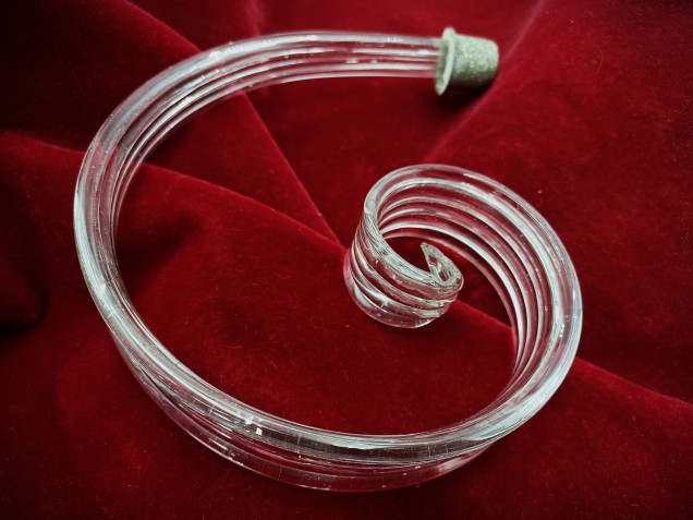 Venetian clear Murano glass chandelier leaf crook