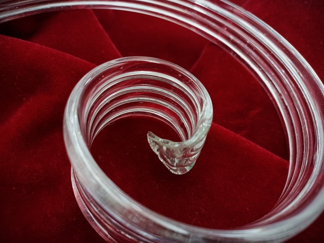 Venetian clear Murano glass chandelier leaf crook