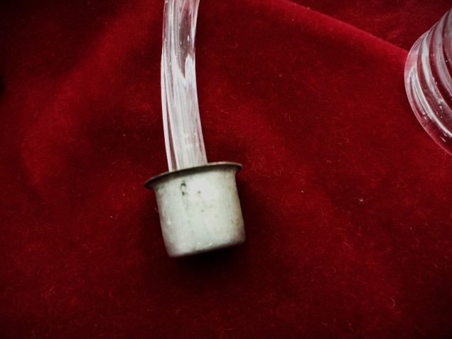 Venetian clear Murano glass chandelier leaf crook