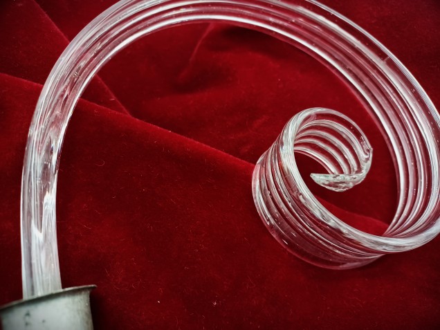 Venetian clear Murano glass chandelier leaf crook