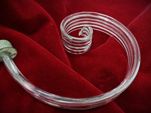 Venetian clear Murano glass chandelier leaf crook