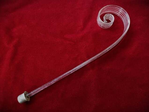 Venetian Murano clear glass chandelier leaf crook