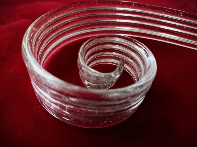 Venetian Murano clear glass chandelier leaf crook