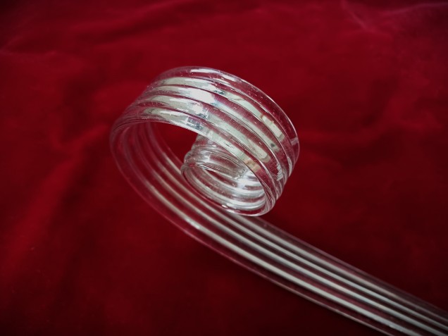 Venetian Murano clear glass chandelier leaf crook