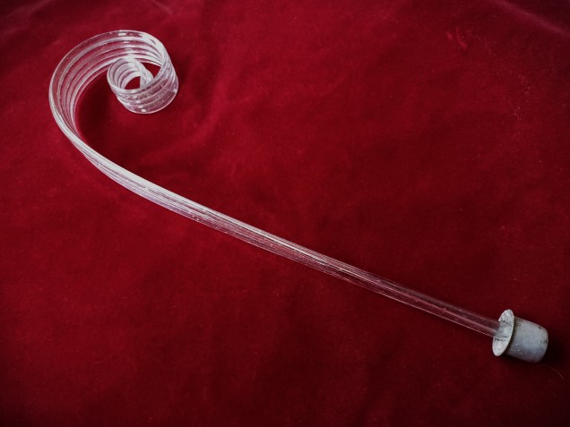 Venetian Murano clear glass chandelier leaf crook