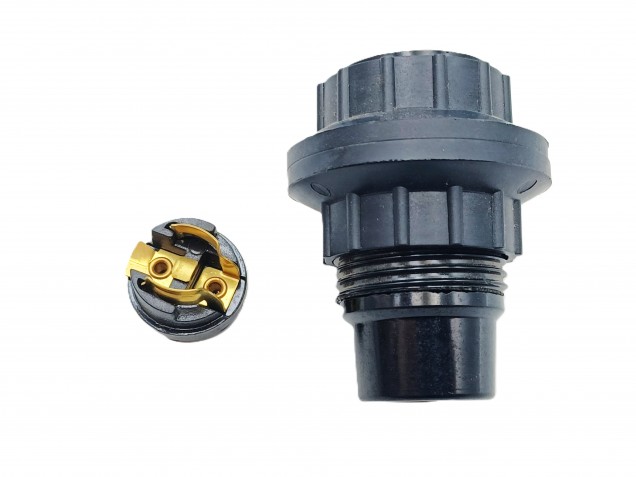 E14 lamp holder 3 part threaded skirt plus 2 chunky shade rings black 