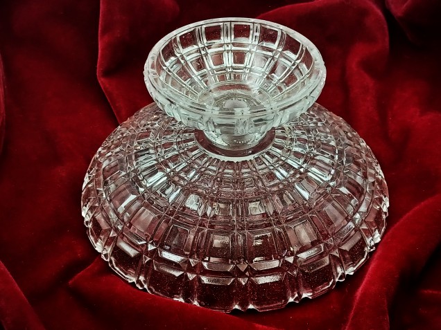 Large glass chandelier bowl canopy