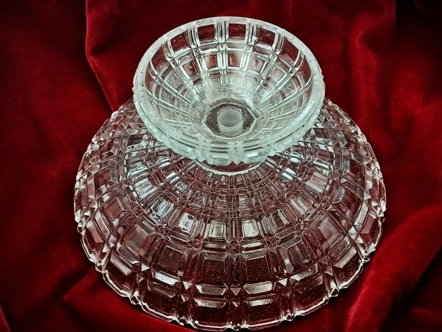 Large glass chandelier bowl canopy