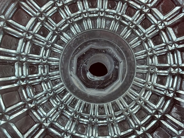 Large glass chandelier bowl canopy