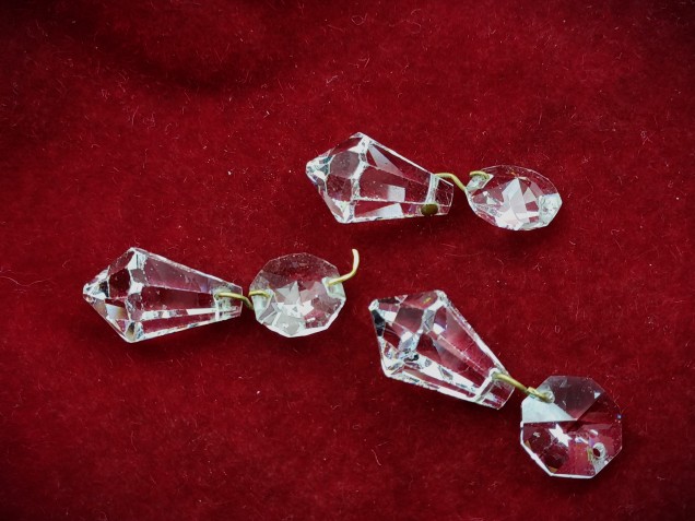 Strass crystal chandelier drops pack of 3