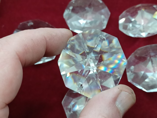 Large Swarovski crystal Chandelier 40mm octagons Vintage 