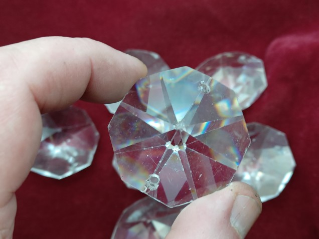 Large Swarovski crystal Chandelier 40mm octagons Vintage 