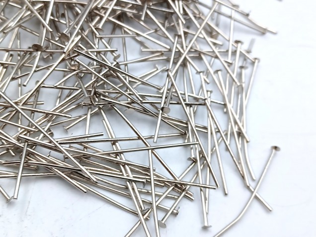 Nickel Chandelier Pins 40mm x 0.8mm 