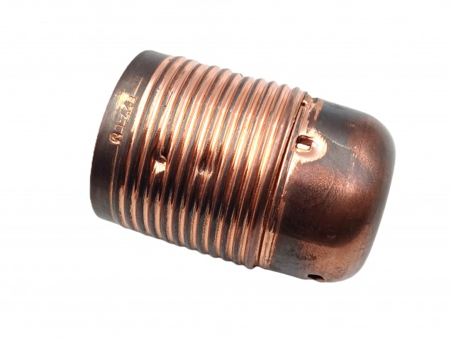 ES E27 Bulb lamp Holder 3 Part Plus Shade Rings In Antique Plated Copper