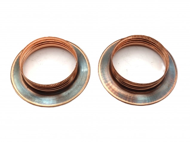 ES E27 Bulb lamp Holder 3 Part Plus Shade Rings In Antique Plated Copper