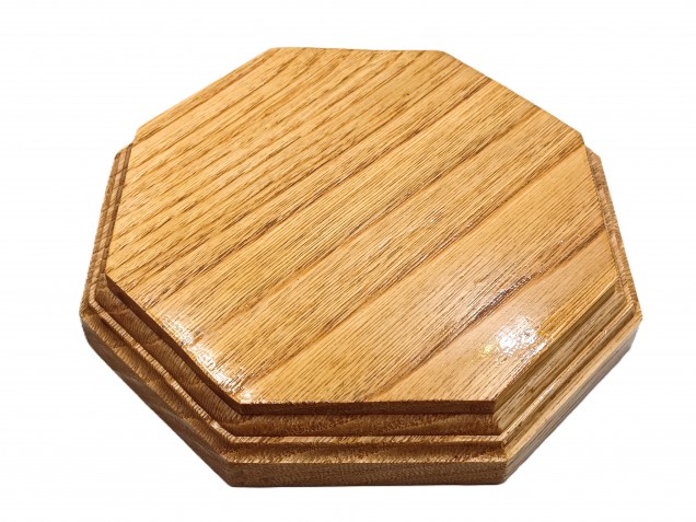 Oak wooden ceiling rose pattress octagon varnished 