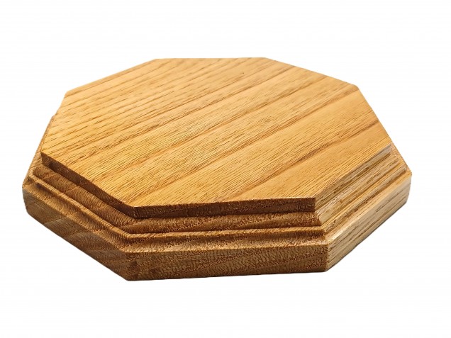 Oak wooden ceiling rose pattress octagon varnished 