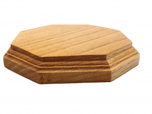 Oak wooden ceiling rose pattress octagon varnished 