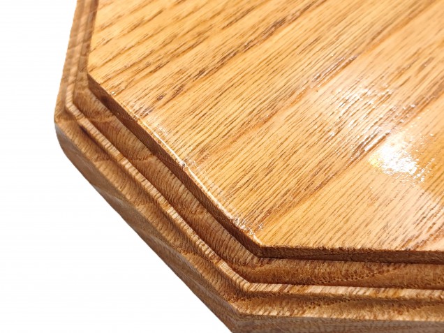 Oak wooden ceiling rose pattress octagon varnished 