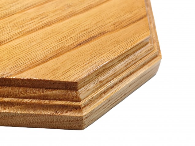 Oak wooden ceiling rose pattress octagon varnished 