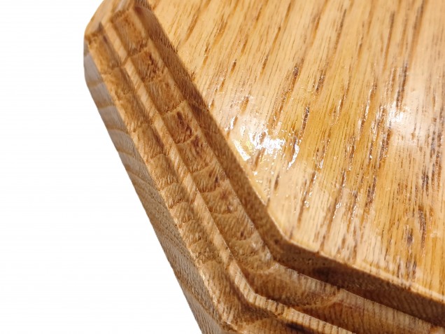 Oak wooden ceiling rose pattress octagon varnished 