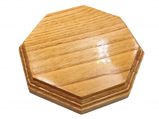 Oak wooden ceiling rose pattress octagon varnished 