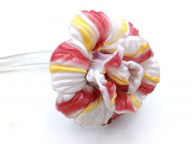 Murano chandelier Flower with white red and yellow Flower Head 