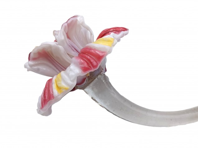 Murano chandelier Flower with white red and yellow Flower Head 