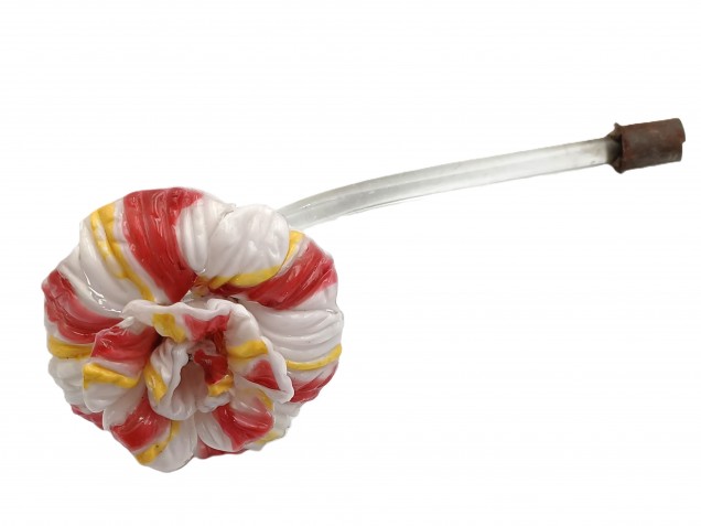 Murano chandelier Flower with white red and yellow Flower Head 