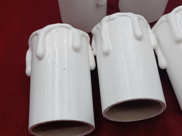 Hand made Candle Tubes white Drip Card 58mm x 32mm 5 pack 
