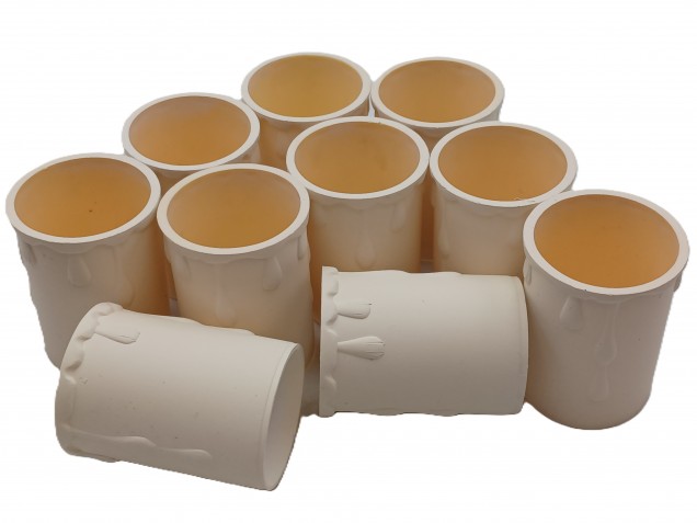 10 Candle Tubes Plastic Cream Drip 50mm x 33mm